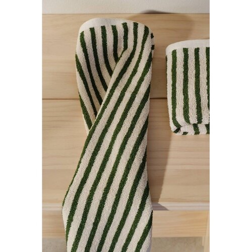 Jotex Zeleni/krem pamučni ručnici u setu 2 kom 30x50 cm Dixie &amp;ndash; Slike