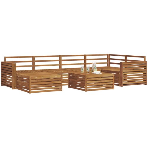  Set vanjskih sofa 7 kom. Prirodna Čvrsto drvo akacije Slike