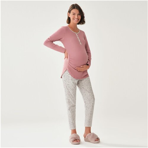 Dagi Maternity Pajama Set - Pink - Plain Slike