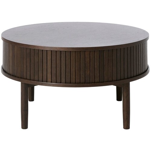 Unique Furniture Okrugao stolić za kavu u dekoru hrasta u tamnoj prirodnoj boji &oslash; 85 cm Meta &ndash; Cijene