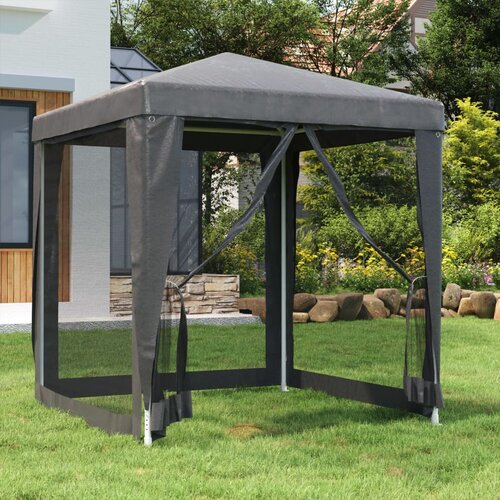 Šator za zabave s 4 mrežasta bočna zida antracit 2 x 2 m HDPE Cijene