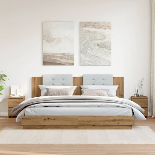 Maison Chic Dvo delni komplet Nočne omarice - Nočne mize artisan hrast 30x30x40 cm inženirski les, (21687430) Slike