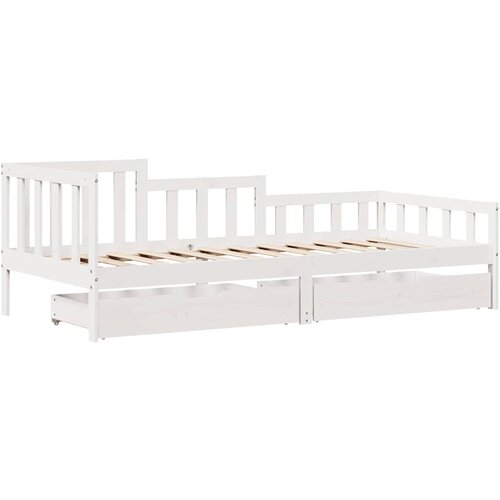 Dnevni krevet s ladicama bez madraca 80x200 cm masivno drvo Slike