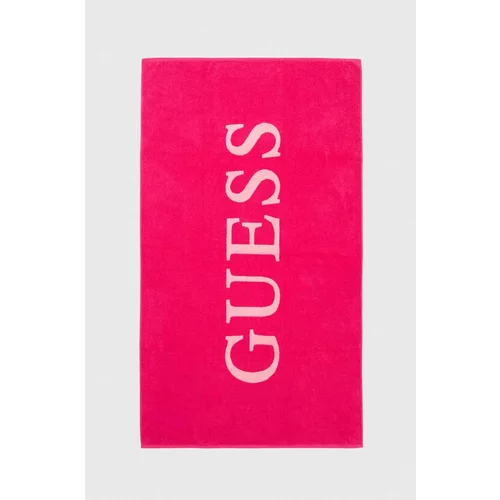 Guess Bombažna brisača roza barva
