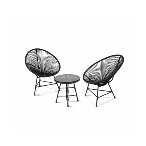Bistro set od čelika i ratana, 3 dela Cene