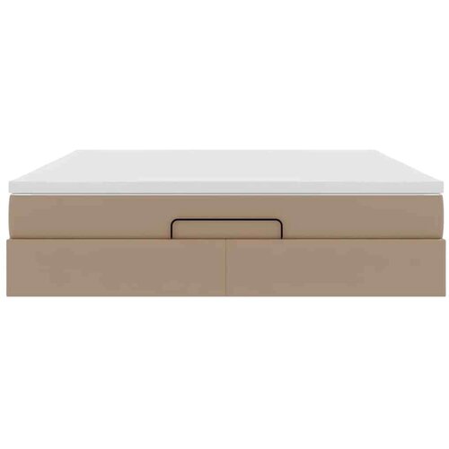 VidaXL okvir kreveta s madracem cappuccina 180x200cm umjetna koža Slike