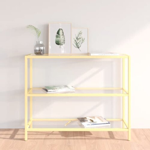 VidaXL Konzolna mizica prozorna 100x36x90 cm kaljeno steklo Slike