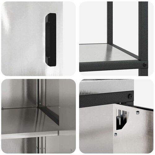  Kuhinjski set za pohranu 3 pcs Srebrna 240 x 50 x 92 cm Slike