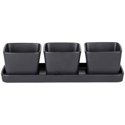 Wenko Mat črni keramični servirni krožniki v kompletu 3 ks 8x30 cm Snack & Dip – Wenko Cene