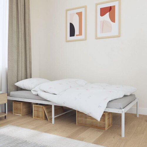 Metalni Kovinski posteljni okvir bel 90x190 cm Cene