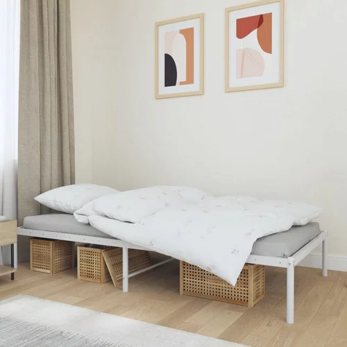Metalni Kovinski posteljni okvir bel 90x190 cm