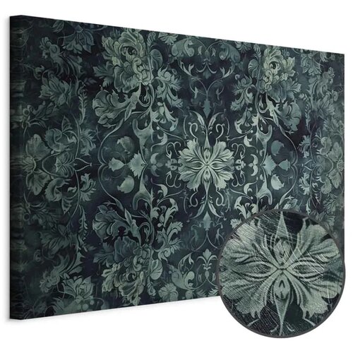  Slika - Oriental Pattern Carpet: Emerald Ornaments and Worn Patterns 120x80 Premium Print Cene