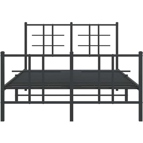  Metalni okvir kreveta uzglavlje i podnožje crni 120x190 cm Slike