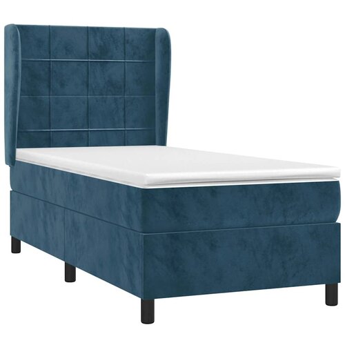 Box spring krevet s madracem tamnoplavi 90x190 cm bar&amp;scaron;unasti Slike