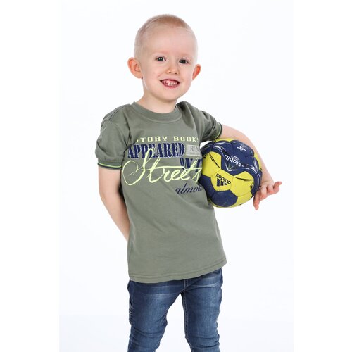 Fasardi Khaki boy T-shirt with inscriptions Slike