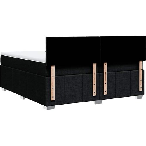  Krevet s oprugama i madracem crni 200x200 cm od tkanine Slike