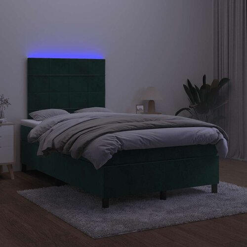  Krevet box spring s madracem LED tamnozeleni 120x200 cm bar&amp;scaron;un Slike