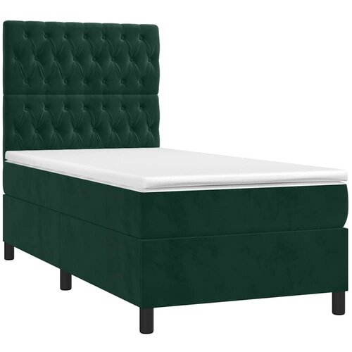 Box spring krevet s madracem tamnozeleni 80 x 200 cm bar&amp;scaron;unasti Slike