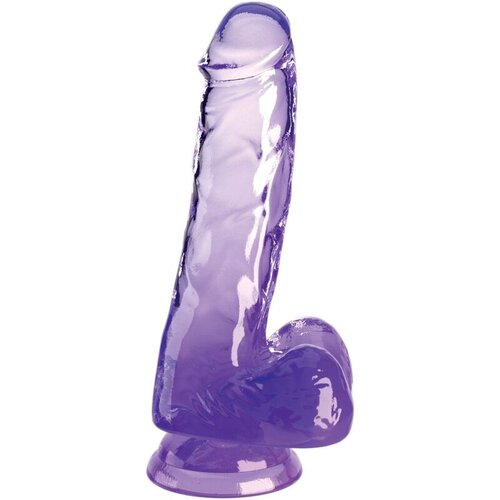 King Cock CLEAR - REALISTIC PENIS WITH BALLS 13.5 CM PURPLE Slike