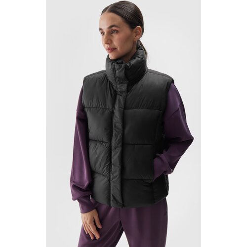 4f Padded Sleeveless Jacket With Synthetic Filling Black WAW24TVJ Cene