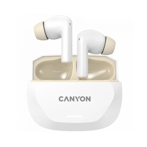 Canyon headset hexagon 7 tws anc+enc wireless charge white beige Cene