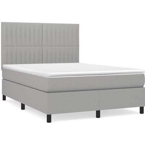 Maison Chic Box spring posteljni - Vzmetna postelja z vzmetnico svetlo siv 140x190 cm blago SL6586, (21908979) Cene