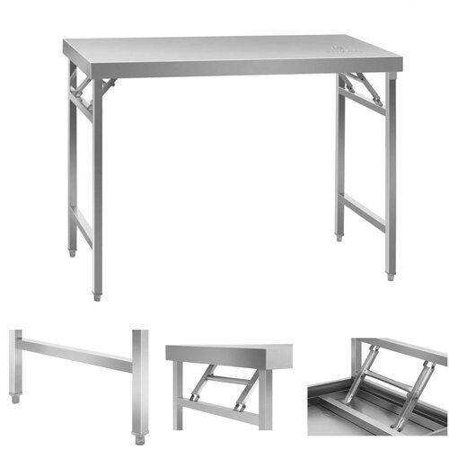 Royal Catering Zložljiva delovna miza iz nerjavečega jekla 120 x 60 cm do 120 kg RCAT-120K, (21389186) Cene