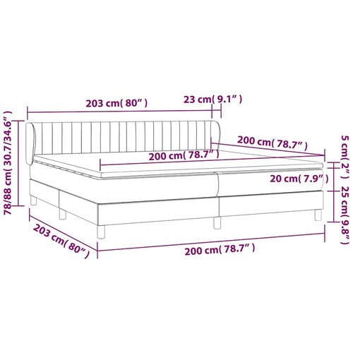  Krevet s oprugama i madracem plavi 200 x 200 cm od tkanine Slike