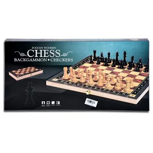 Magic Toys Šah Igralni komplet 3-v-1 iz lesa 39,5cm Cene