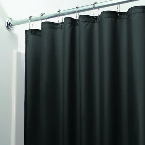 iDesign Črna zavesa za tuš, 200 x 180 cm