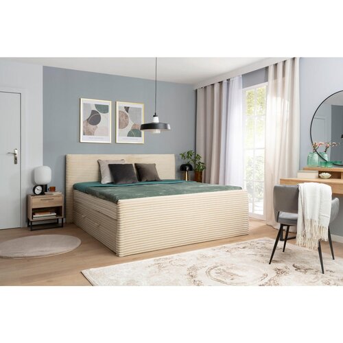 MID.YOU POSTELJA BOXSPRING 180 cm x 200 cm , tekstil bež Cene
