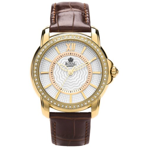 Royal London ženski dashing zlatni modni ručni sat sa braon kožnim kaišem Cene