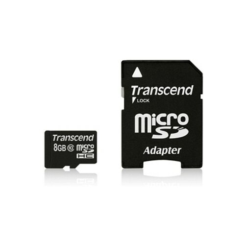 Transcend Micro SD 8GB SDHC Class10 w/SD Adapter TS8GUSDHC10 memorijska kartica Slike