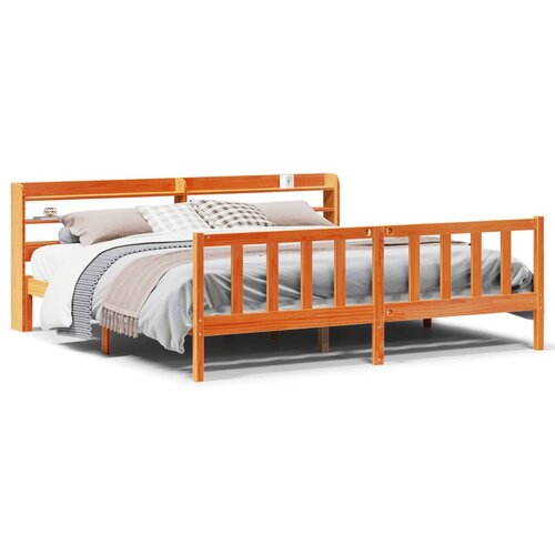 VidaXL Okvir kreveta s uzglavljem vo&amp;scaron;tano smeđi 200x200 cm od borovine Slike