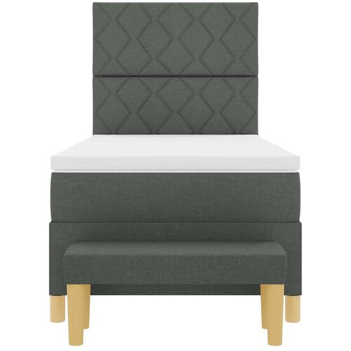  Krevet s opruga kutije Tamno siva 190 x 90 cm tkanina Slike