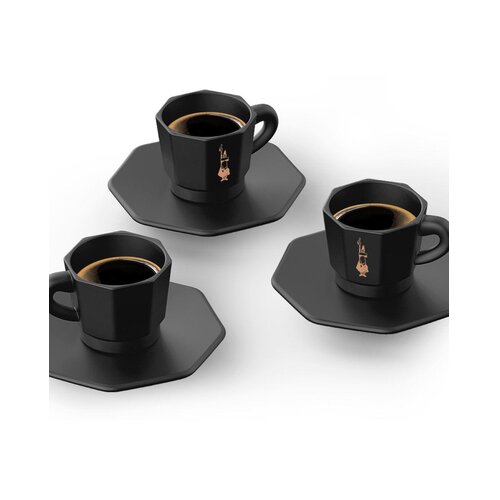 Bialetti skodelice za espresso, osmerokotne, 4 delni set - črna/baker Cene