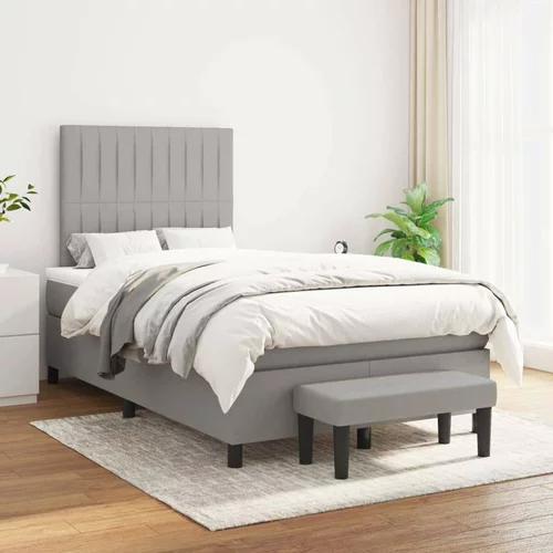  Box spring postelja z vzmetnico svetlo siva 120x200 cm blago, (20898366)