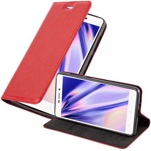 Cadorabo Ohi&scaron;je, združljivo z Xiaomi RedMi 3S v rdeče jabolko - Za&scaron;čitni ovitek z magnetnim zapiranjem, stoječo funkcijo in režo za kartice, (20549453) Cene