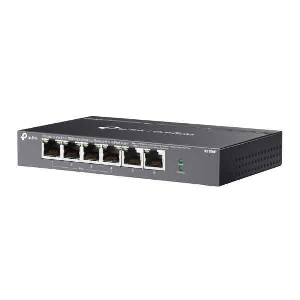 Tp-link ds106p omada 6-port 10/100mbps poe+ unmanaged mrežno stikalo-switch Slike
