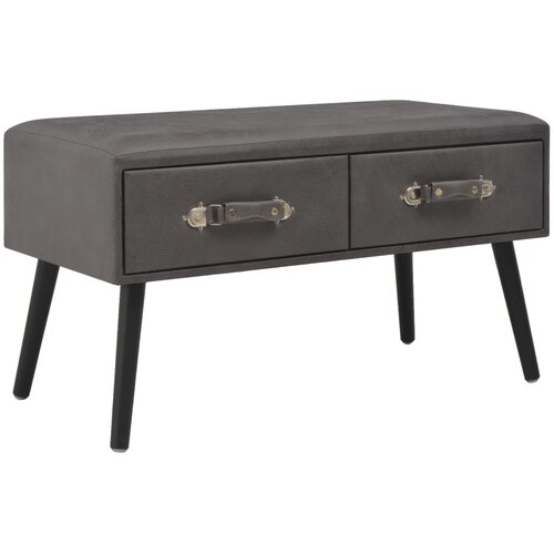 VidaXL Klubska mizica siva 80x40x46 cm umetno usnje Slike