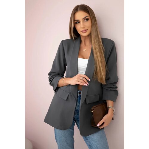 Kesi Włoski Elegant jacket with lapels Graphite Cijene