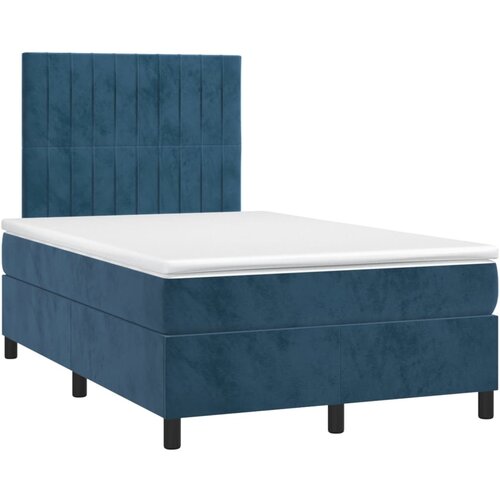 vidaXL Box spring postelja z vzmetnico temno moder 120x190 cm žamet, (21111660) Cene