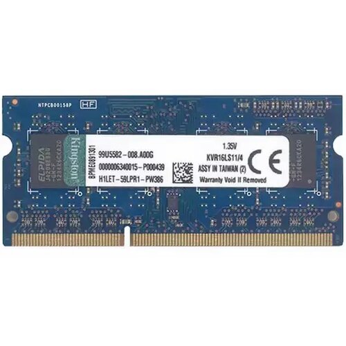 Kingston ram za prenosnike 4 gb DDR3L-1600 mhz sodimm PC3-12800 CL11, 1,35 v / 1,5 v (KVR16LS11/4) Cene