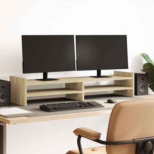  Stalak za monitor boja hrasta 100x27x20 cm konstruirano drvo Cijene