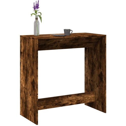 VidaXL Barska miza dimljeni hrast 102x50x103,5 cm inženirski les Slike