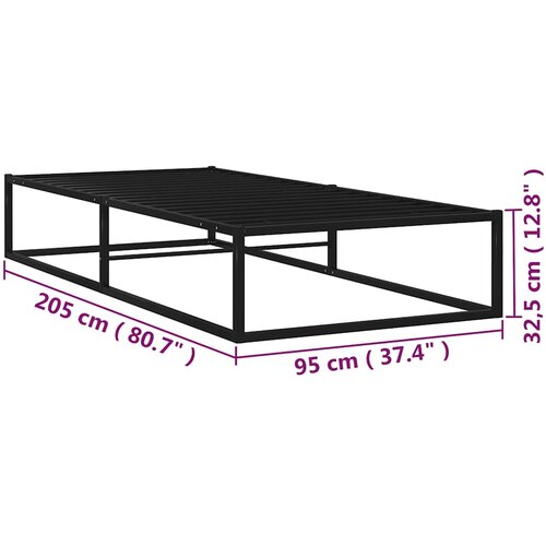  Okvir za krevet crni metalni 90 x 200 cm Slike