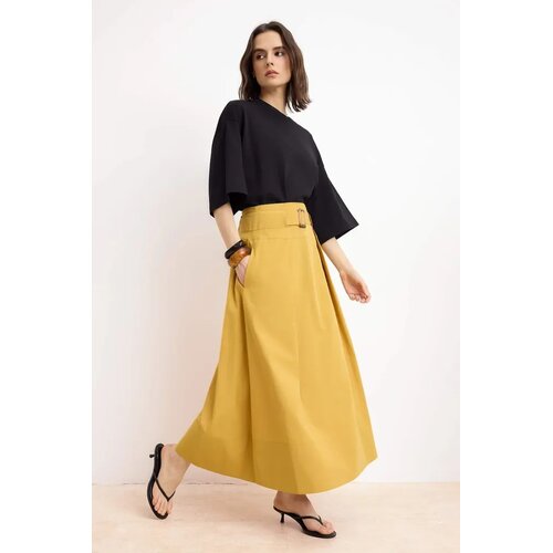 Trendyol Modest Ženska suknja Tctss26Ee00009, Oker Slike
