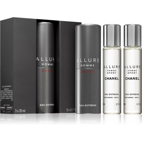 Chanel Allure Homme Sport Eau Extreme toaletna voda (1x polnilna + 2x polnilo) za moške 3 x 20 ml Cene