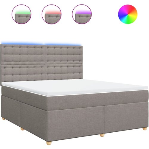 vidaXL Box spring postelja z vzmetnico taupe 180x200 cm blago, (21310585) Cene