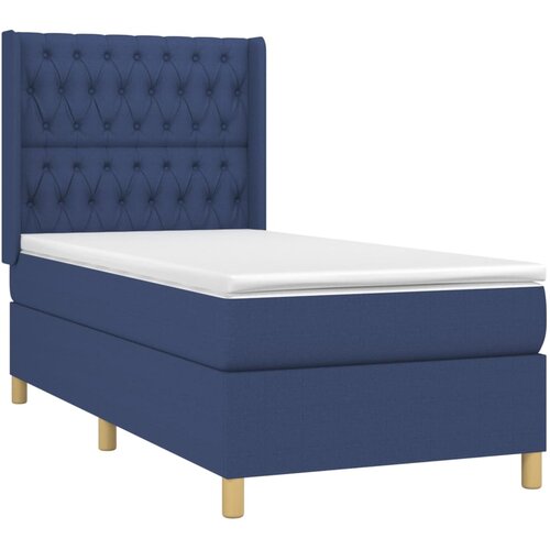 box spring s madracem LED plavi 90x190 cm od tkanine Slike